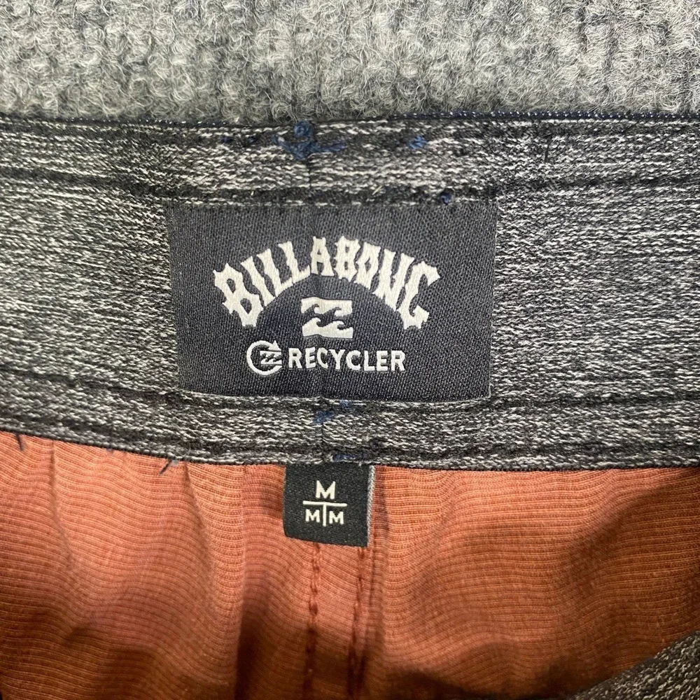 Billabong Recycler Board Shorts Mens Medium Orange Navy Blue Elastic Waist Surf